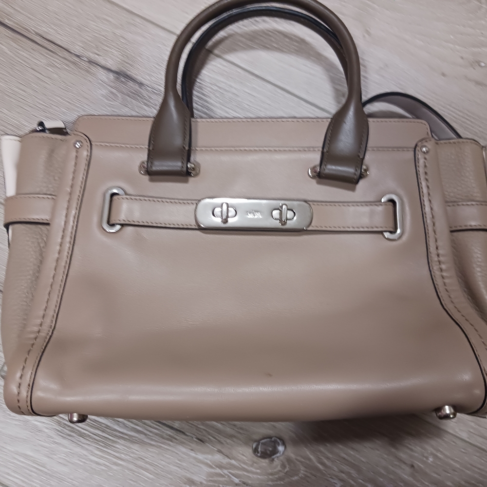 Coach Taupe Leather Satchel